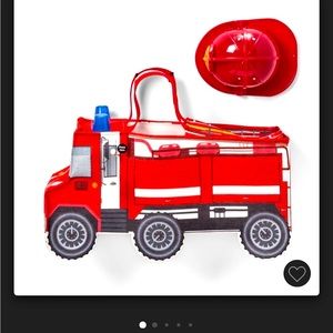 Toddler Light Up and Sound Rider Fire Truck Halloween Costume with Hat 4-5T